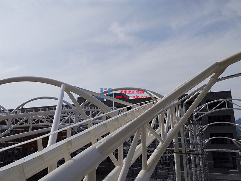 浙江真愛毯業(yè)科技有限公司廠房三屋面膜結(jié)構(gòu)工程完工大吉！