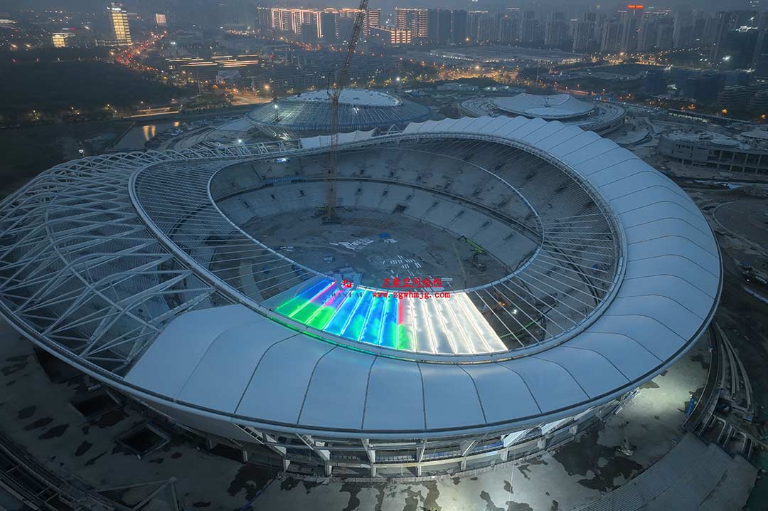 太湖之畔，華燈初上|無錫奧體中心施工加速