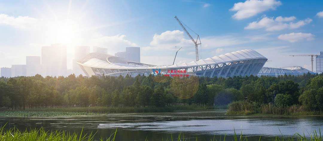 太湖之畔，華燈初上|無錫奧體中心施工加速